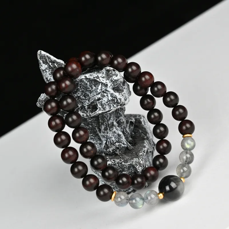 Magic Circle Pterocarpus Wooden Bracelets Unisex-4