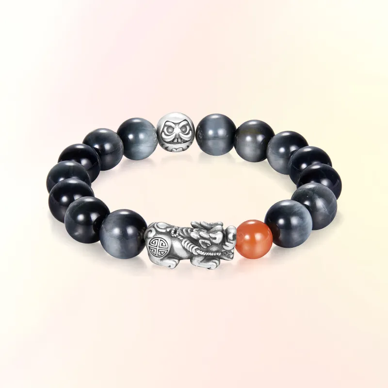 V.WI Tiger's Eye Stone Jade Bracelets Unisex-2