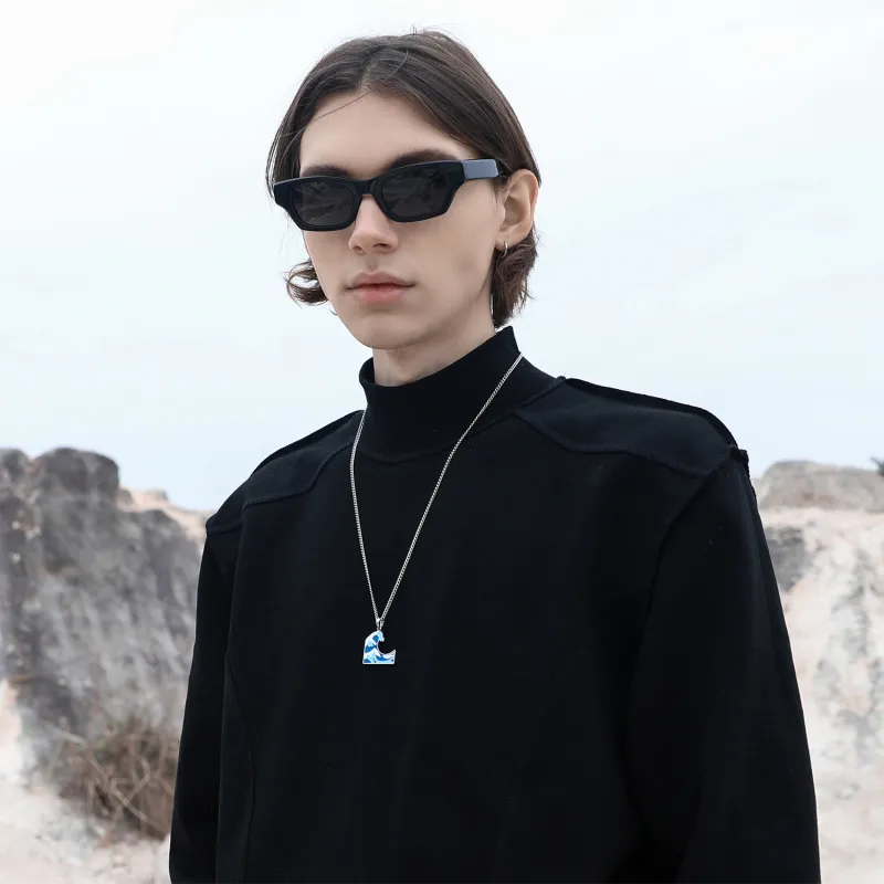 V.WI Titanium Steel Necklaces Unisex-5