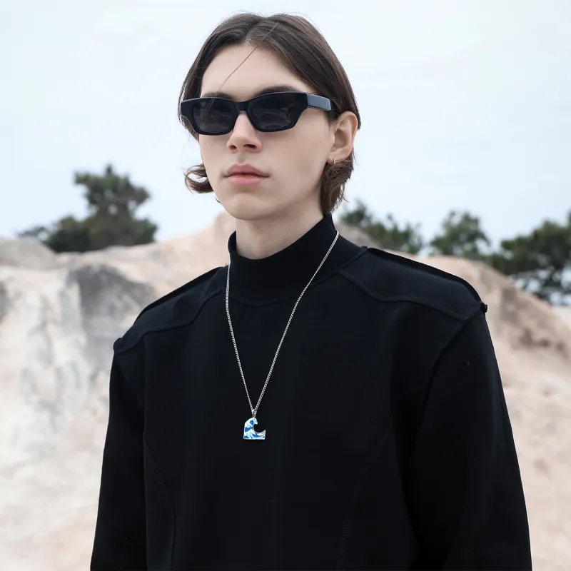 V.WI Titanium Steel Necklaces Unisex-4