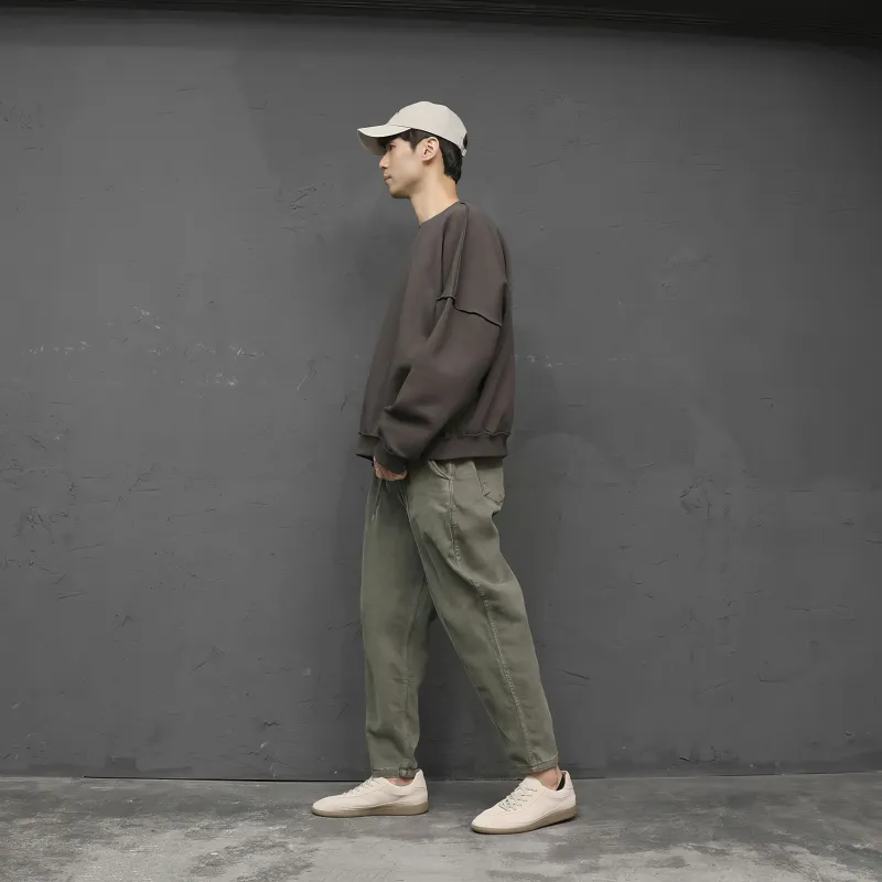 ASEDE Casual Pants Unisex Army Green-5