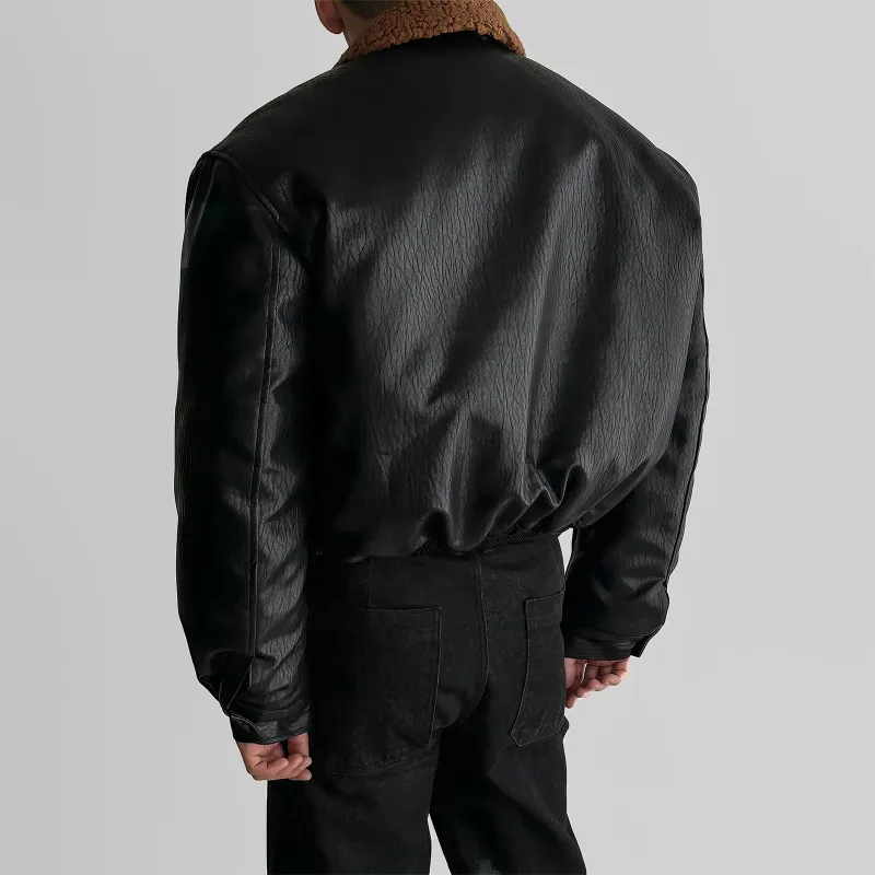 ASEDE Leather Jacket Unisex Black-4