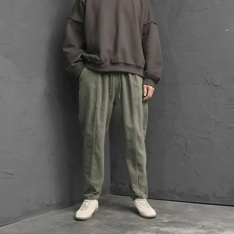 ASEDE Casual Pants Unisex Army Green-2