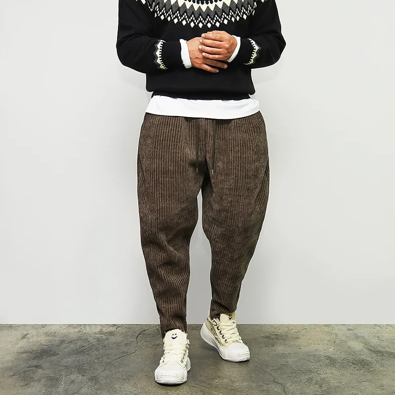 ASEDE Casual Pants Unisex Dark Brown-3