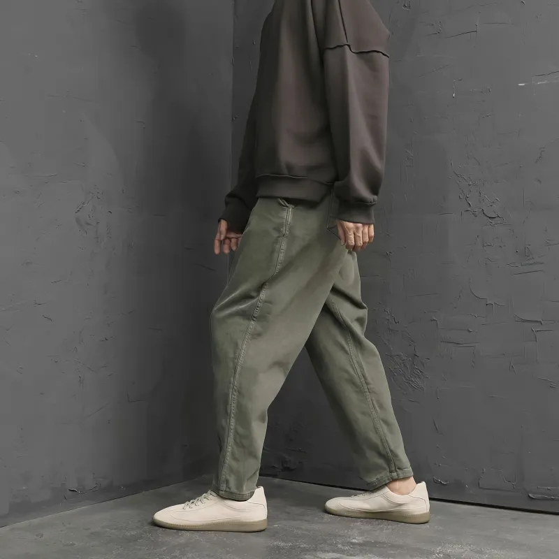 ASEDE Casual Pants Unisex Army Green-6