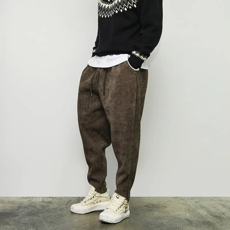 ASEDE Casual Pants Unisex Dark Brown-4