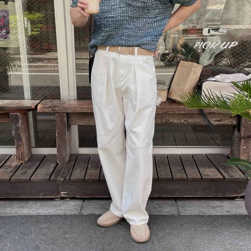 ASEDE Casual Pants Unisex White-5