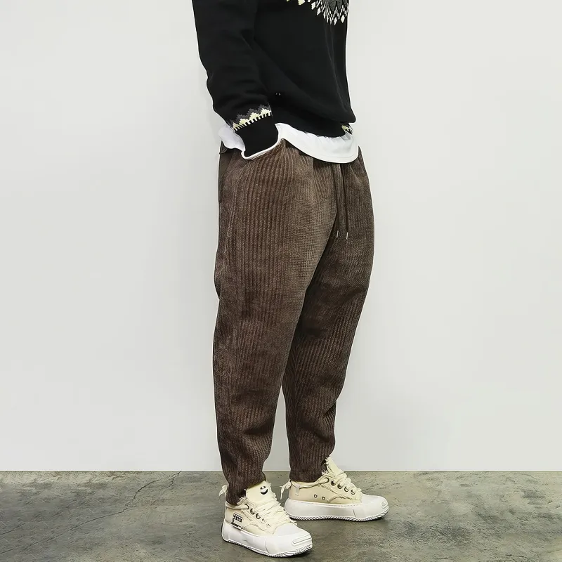 ASEDE Casual Pants Unisex Dark Brown-5
