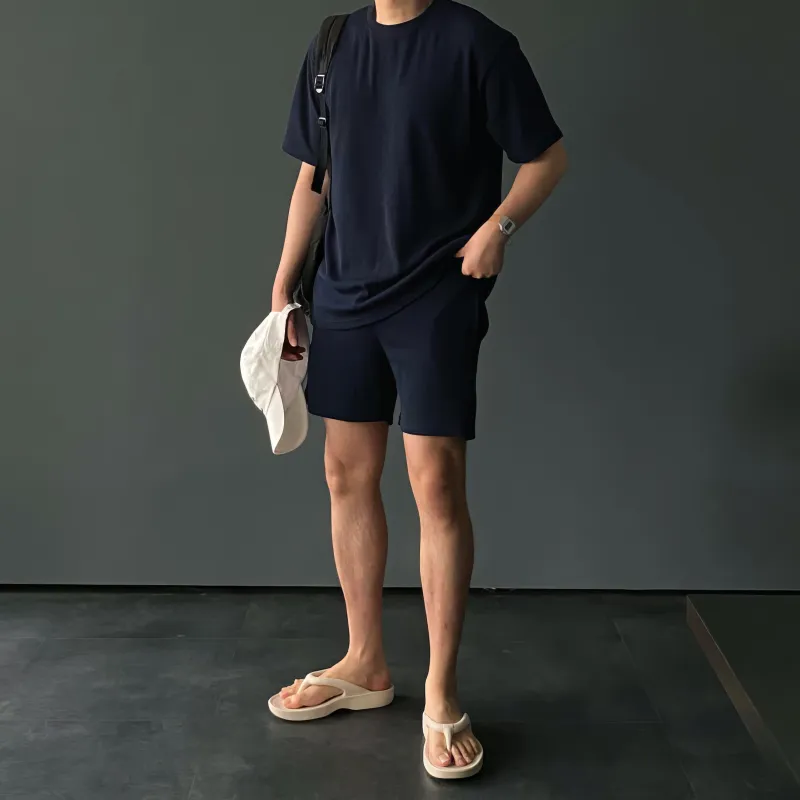 ASEDE Casual Shorts Unisex Dark Blue-4