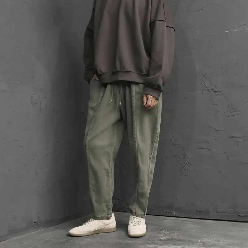 ASEDE Casual Pants Unisex Army Green-3