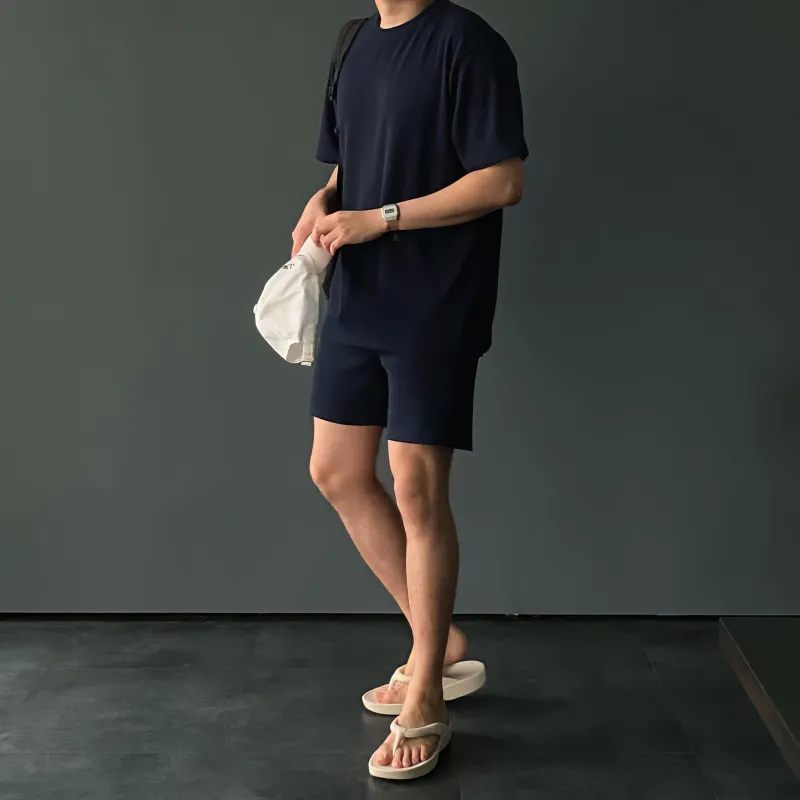 ASEDE Casual Shorts Unisex Dark Blue-5