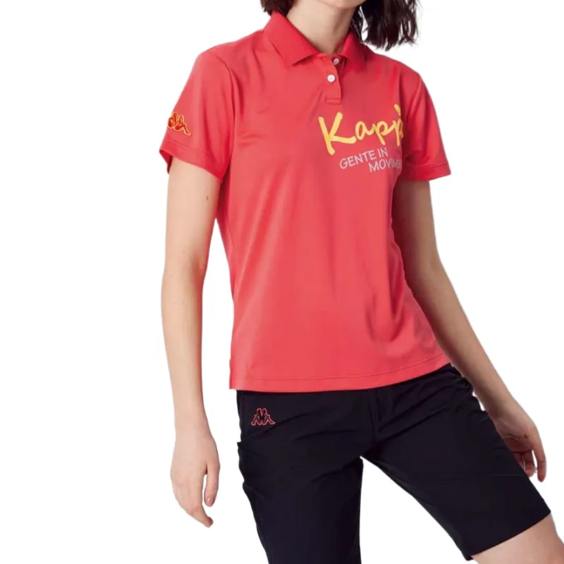Kappa Polo Shirt Women's Orange Red-1