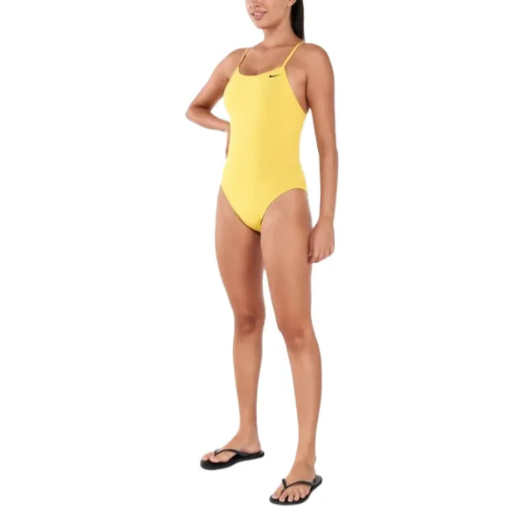 Nike Women's Lace-Up Tie-Back One-Piece Swimsuit One-piece Swimsuit Women's Yellow-5