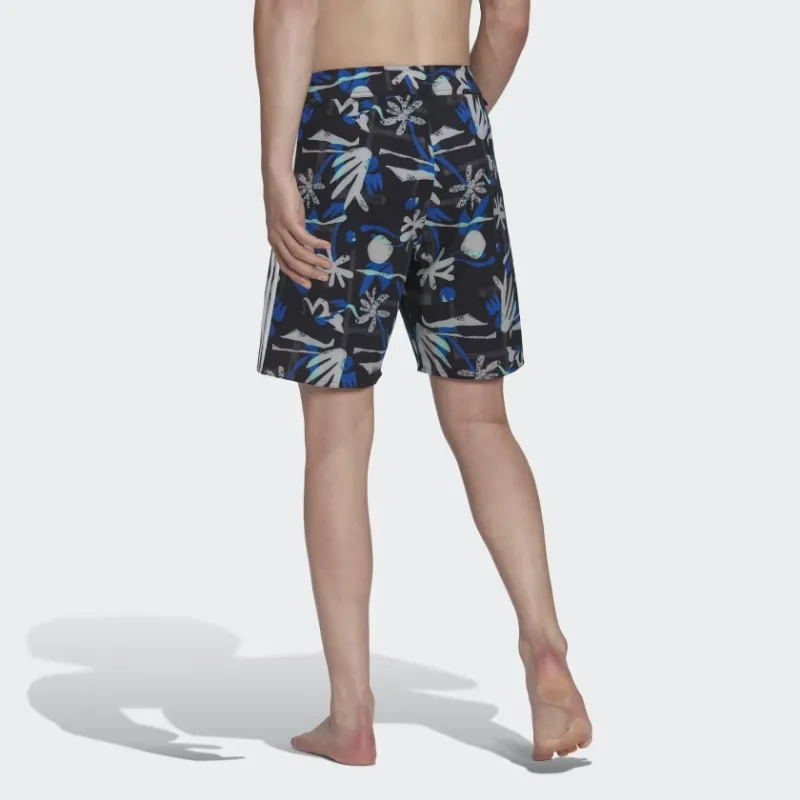 Adidas Sportswear SEASONAL FLORAL BEACH TECH SHORTS Beach Shorts Men's Blue-3
