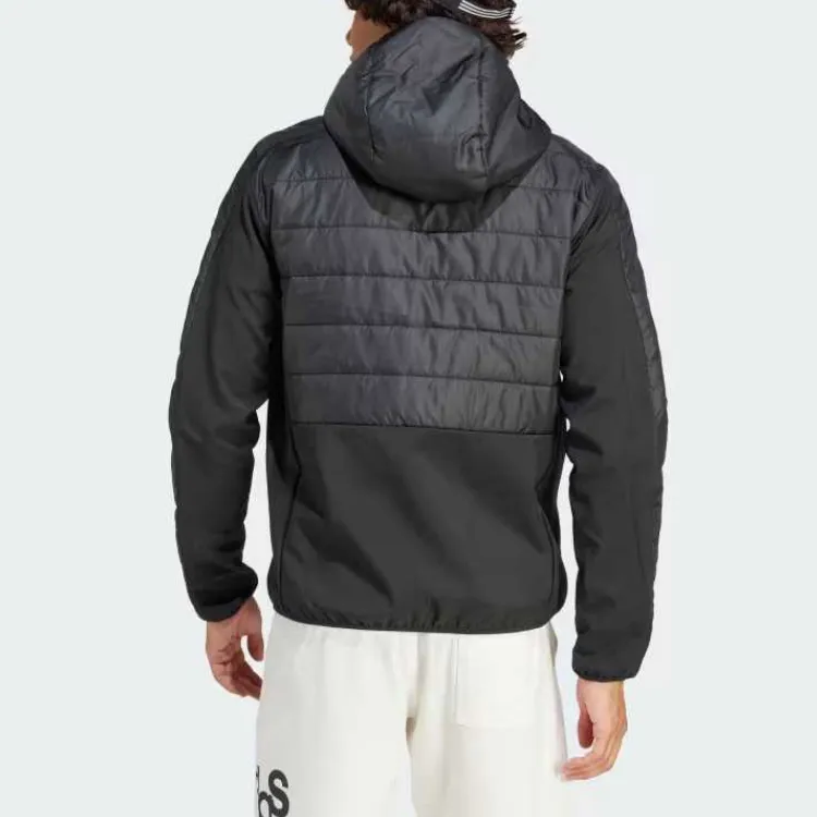 Adidas Free Shipping With AdiClub Essentials 3-Stripes Insulated Hooded Hybrid Jacket-2
