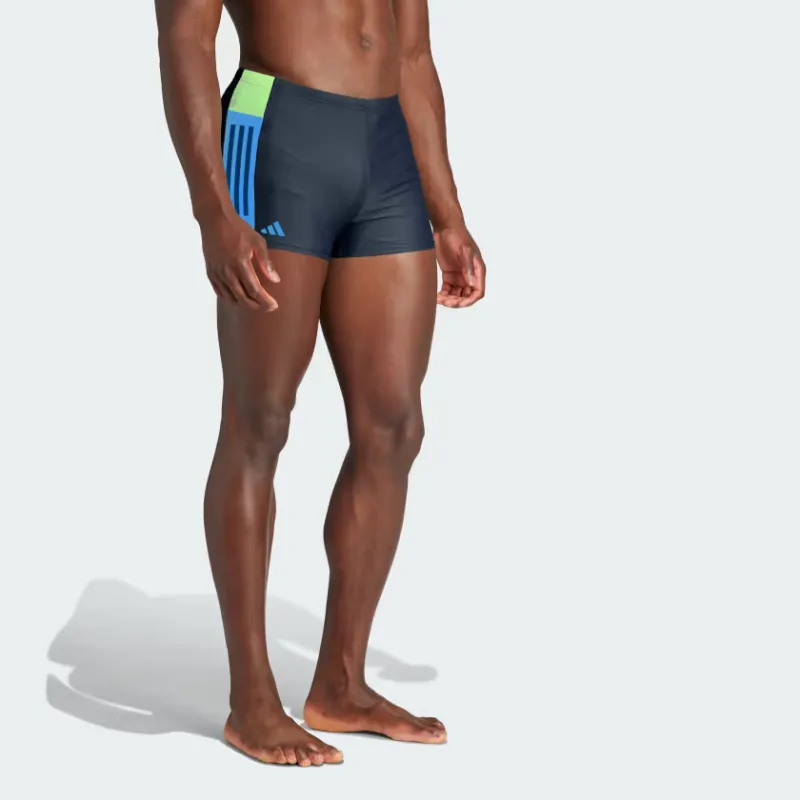 Adidas Colorblock 3-Stripes Swim Boxers Swimming Shorts Men's Legend Ink-3