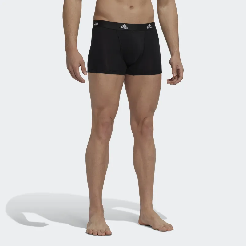 Adidas Active Flex Cotton Trunk Underwear Underpants Men's 3 Pack Black-3