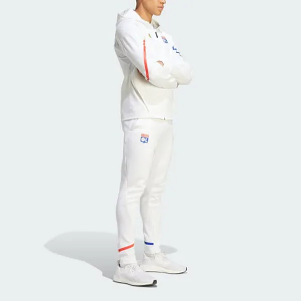 Adidas Olympique Lyonnais Knitted Sports Pants Men's White-2