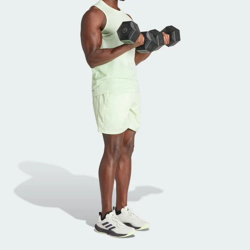 Adidas TRAIN ESSENTIALS WOVEN TRAINING SHORTS Casual Shorts Men's Half Green Spark / Black-4