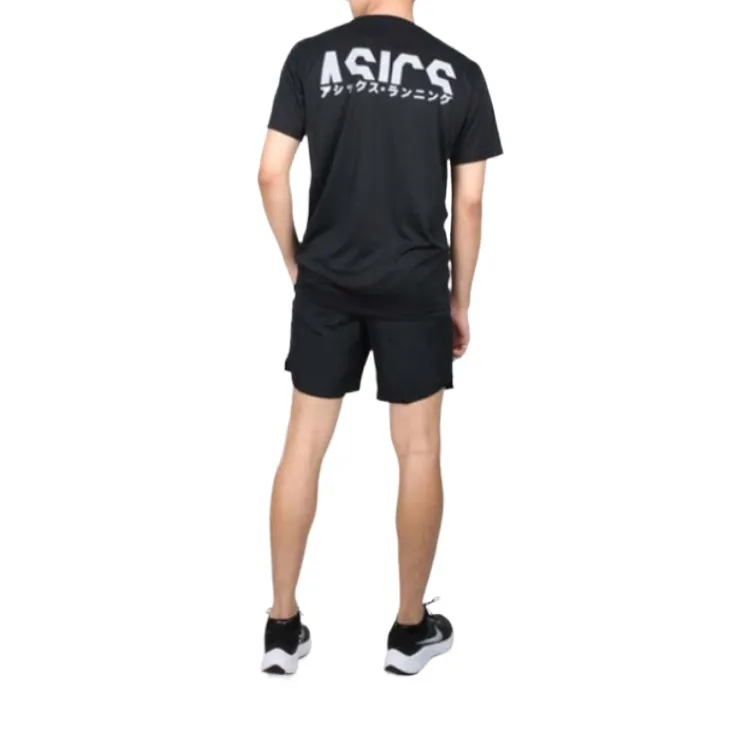 Asics T-Shirt Men's Black Silver-3
