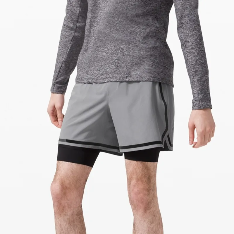 Lululemon Surge 6' *Bold Lines Casual Shorts Men's Asphalt Gray-3