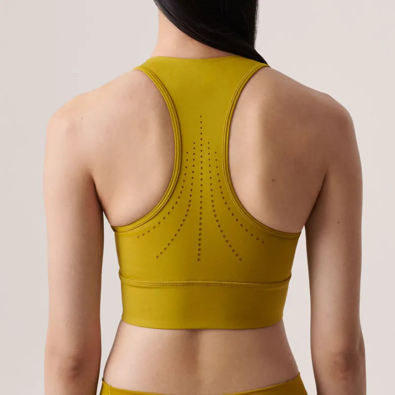 Adidas Stella McCartney TRAINING CROP TOP Sport Vests Women's Pulse Olive Green-3