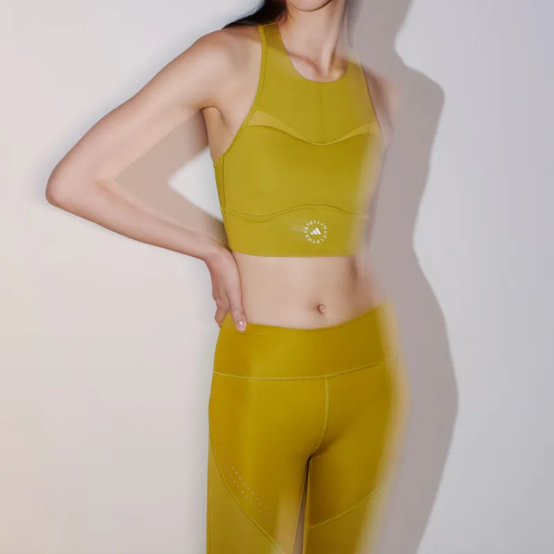 Adidas Stella McCartney TRAINING CROP TOP Sport Vests Women's Pulse Olive Green-4