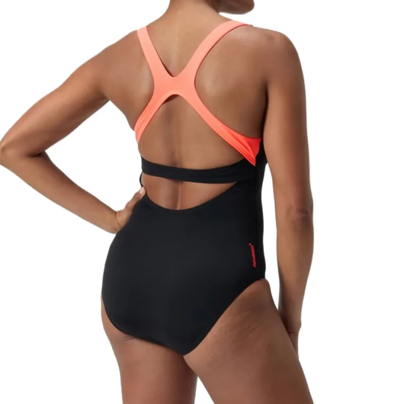 Speedo Women's Flex Band Swimsuit With Swim Bra One-piece Swimsuit Women's Black-5
