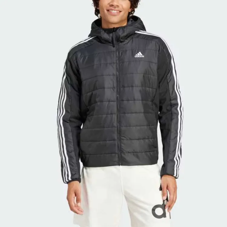 Adidas Free Shipping With AdiClub Essentials 3-Stripes Insulated Hooded Hybrid Jacket-1