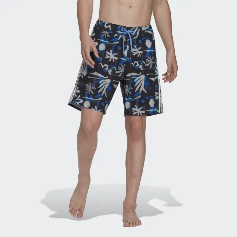 Adidas Sportswear SEASONAL FLORAL BEACH TECH SHORTS Beach Shorts Men's Blue-2