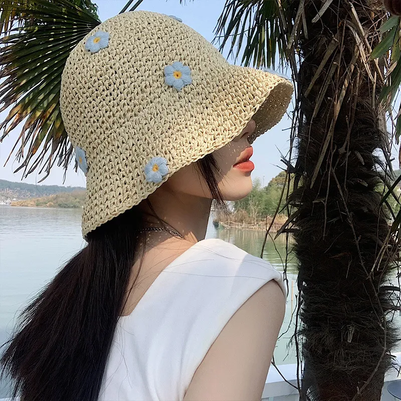 Beerus Straw Woven Bucket Hats Women's-1