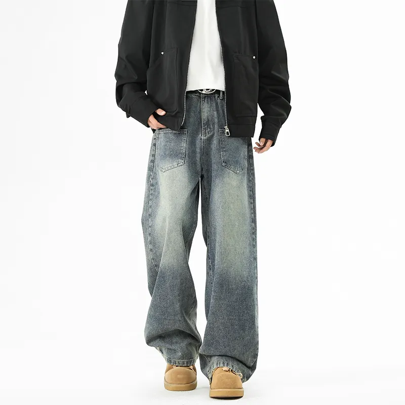 Warrior Huichao Bordeaux Red Jeans Unisex-1