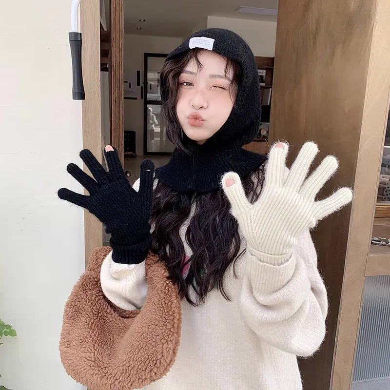 PEAK Knitted Fabric Blend Knit Gloves Unisex-1