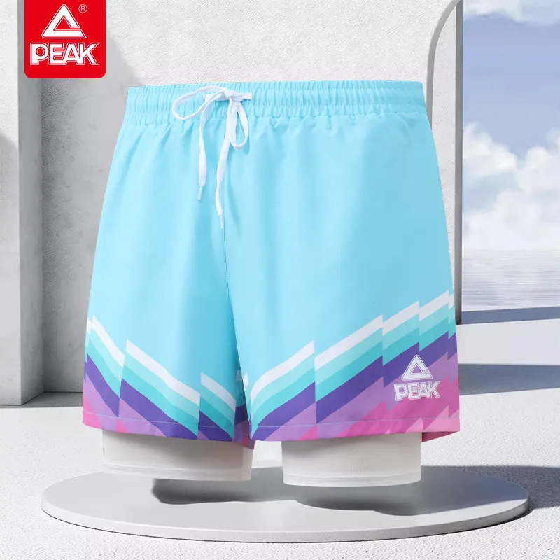 PEAK Swimming Sets Polyester Soak In Hot Springs Men's Blue-1