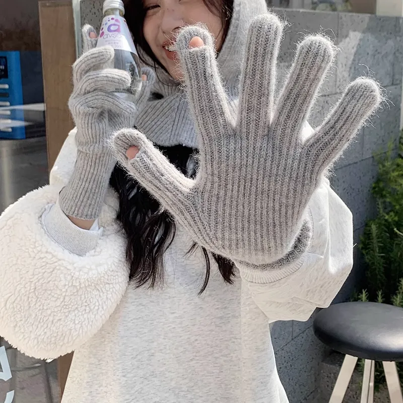 PEAK Knitted Fabric Blend Knit Gloves Unisex-5