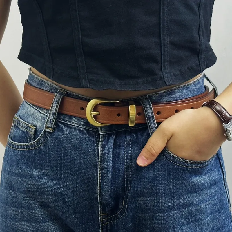 JEANSWEST Top Grain Cow Leather Leather Belts Women's 2.4-5