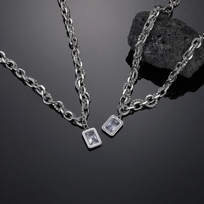 JEANSWEST Titanium Steel Necklaces Unisex-1