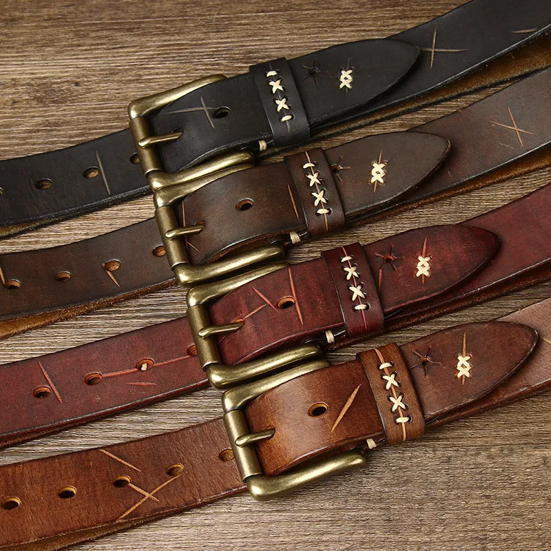 JEANSWEST Cow Leather Leather Belts Men's 3.5cm-9