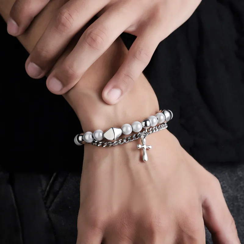 JEANSWEST Titanium Steel Bracelets Unisex-2