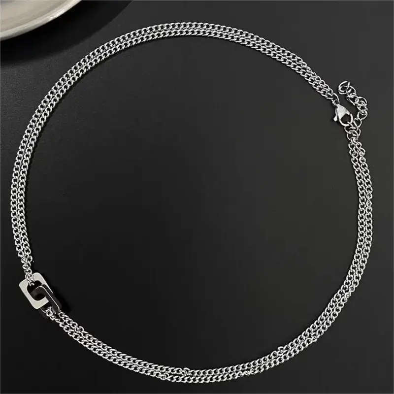 JEANSWEST Titanium Steel Necklaces Unisex-2