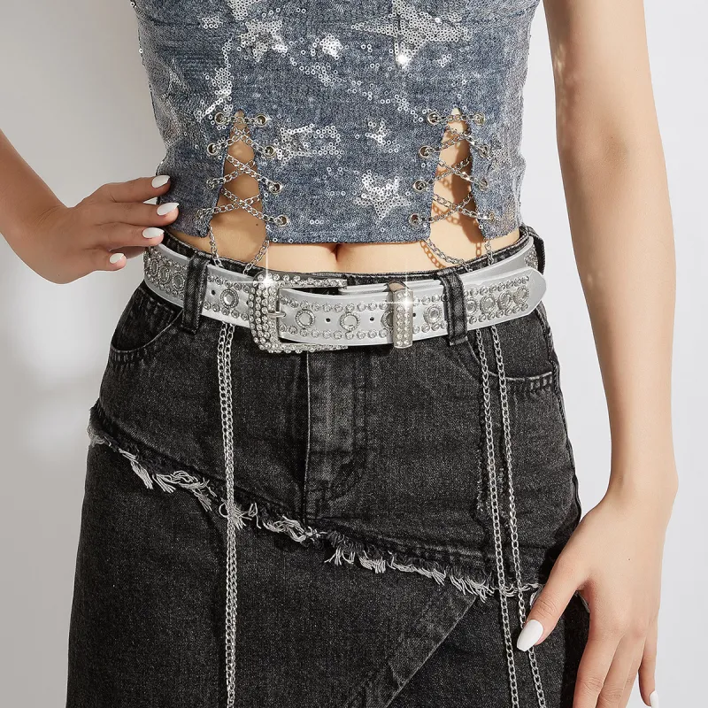 JEANSWEST PU Leather Belts Women's 3.5CM-1