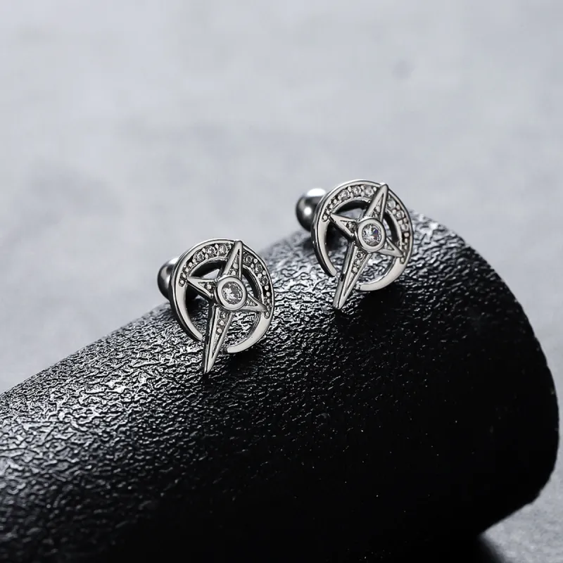 JEANSWEST Titanium Steel Stud Earrings Unisex-2