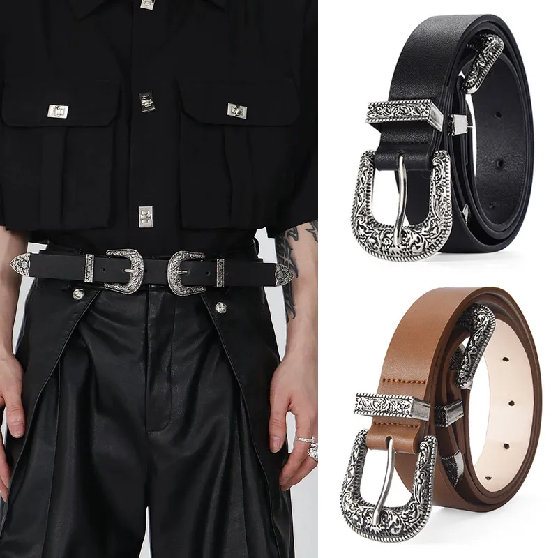 JEANSWEST PU Leather Belts Unisex 2.3CM-3