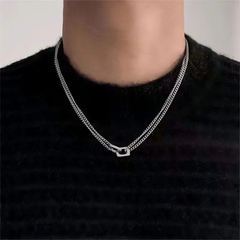 JEANSWEST Titanium Steel Necklaces Unisex-1