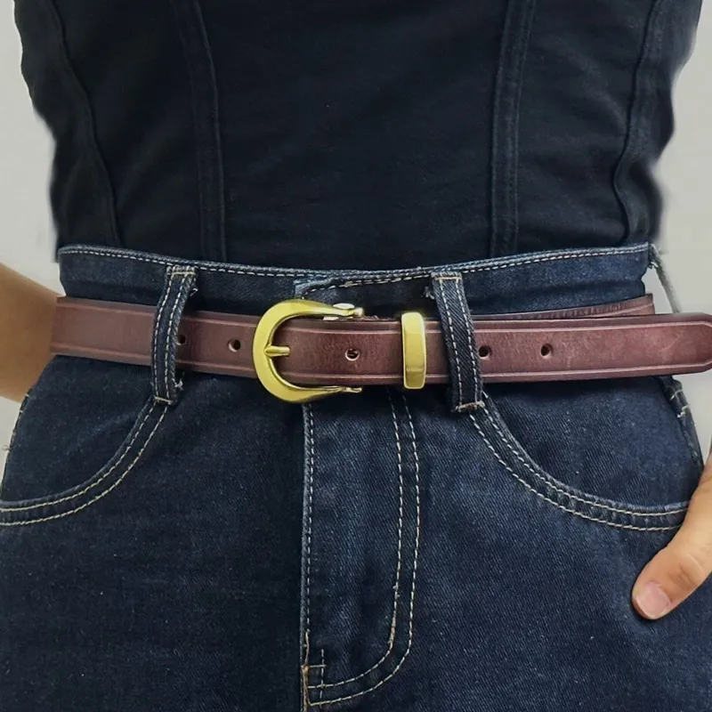 JEANSWEST Top Grain Cow Leather Leather Belts Women's 2.4-1