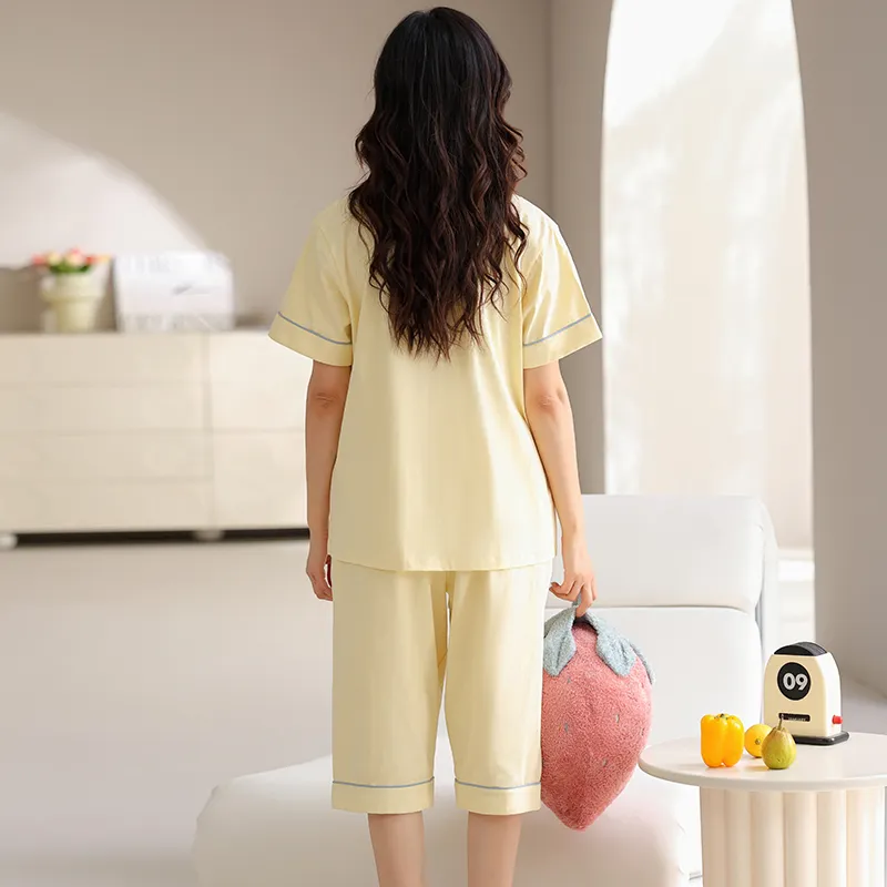 MADALLO Pajama Set Women's Light Yellow-4