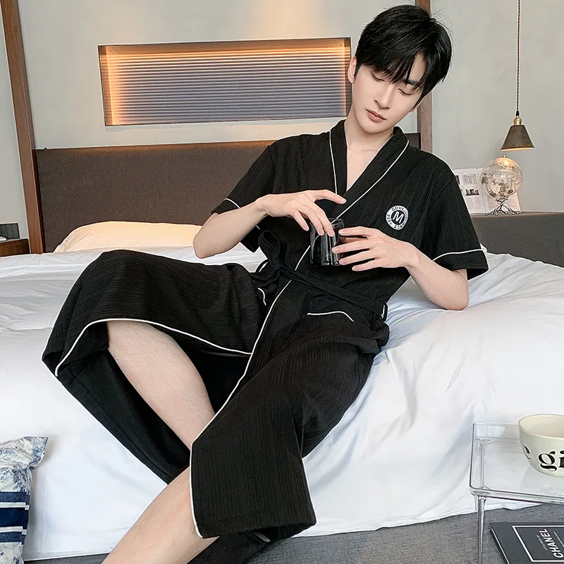 MADALLO Pajama Robe Men's Black-1