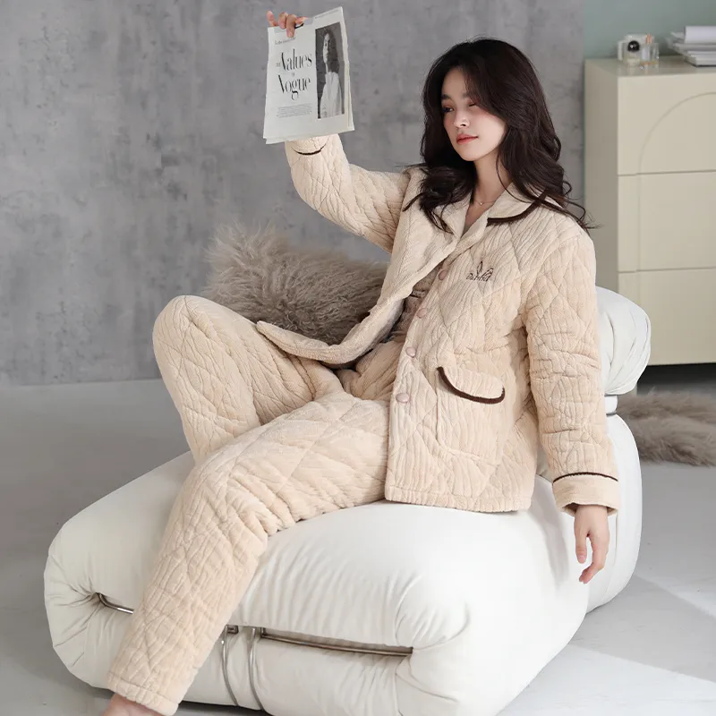 MADALLO Pajama Set Women's Wheat-4