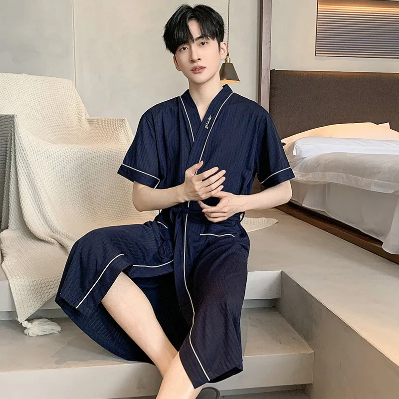 MADALLO Pajama Robe Men's Dark Blue-2
