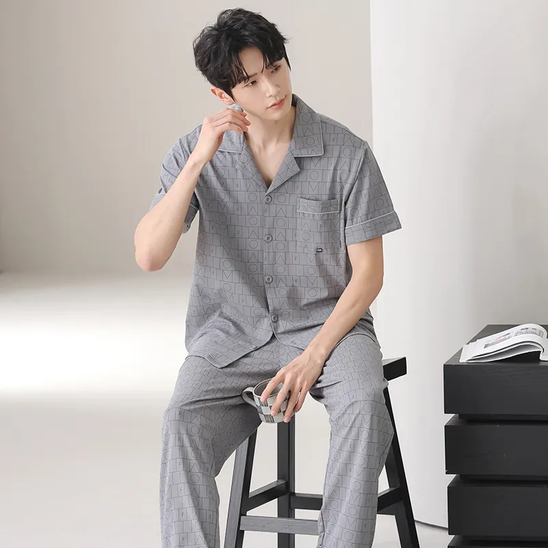 MADALLO Pajama Set Men's Medium Gray-2